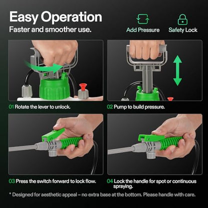 VIVOSUN 1.35 Gal/5L Pump Sprayer, Garden Water Sprayer for Plants, Weeds & Lawn Care, with 3 Nozzles, 50'' Long Hose & Pressure Relief Valve (Pack of 2) - size: 1.35 gal (Pack of 2)