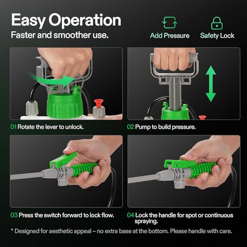 VIVOSUN 1.6 Gal/6L Pump Sprayer, Garden Water Sprayer for Plants, Weeds & Lawn Care, with 3 Nozzles, 50'' Long Hose & Pressure Relief Valve - size: 1.6 gal