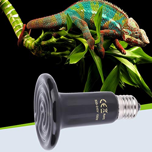 E27 Ceramic Heating Lamp Reptile Animal Pet Ceramic Heat Light Lamp Reptile Heat Bulb for Reptiles Tortoise Chicken Pets Rest 220V 240V(100W)