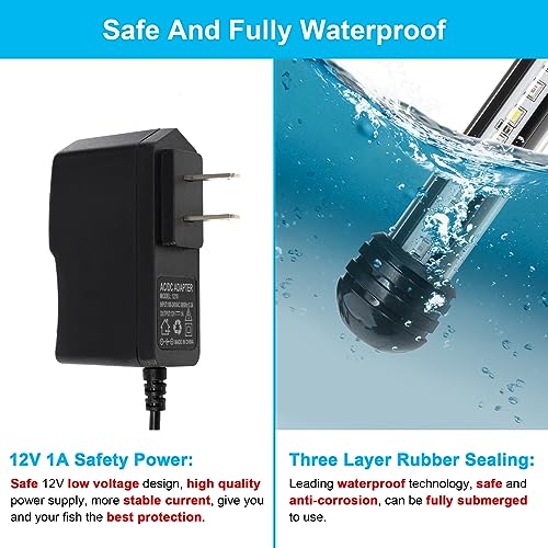 DaToo 6W 11inch Submersible Aquarium Light Underwater Fish Tank Light LED Aquarium Light Bar with Timer Auto On/Off and Dimmer Adjustable Brightness, 1 Yr Warranty - size: 6W 11inch (With Timer&Dimmer)