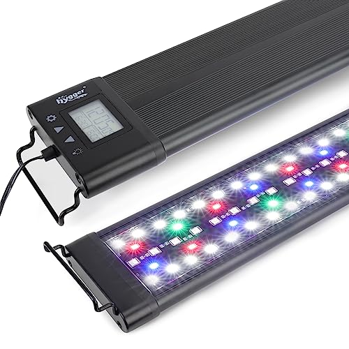 hygger Aquarium Programmable LED Light, for 36~42in Long Full Spectrum Plant Fish Tank Light with LCD Setting Display, 7 Colors, Sunrise Sunset Moon and DIY Mode, for Novices Advanced Players - size: 60W - 36in~42in