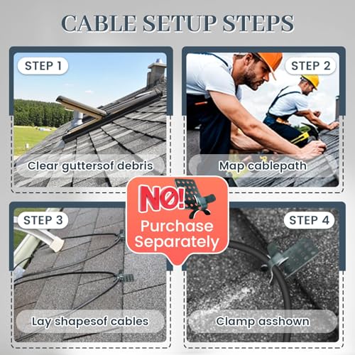 MAXKOSKO Gutter Heater for Roof Snow Melting, Self Regulating Heating Cable with 6 ft Lighted Plug, 120 V 8 w/ft, 85 ft Heating Cable