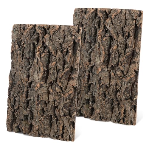 BESPORTBLE 2pcs Cork Bark Aquarium Decor Natural Tree Bark Hideout for Reptiles Bearded Dragon and Lizard Tank Versatile Trimmable Easy to Assemble Background for Habitat Enrichment