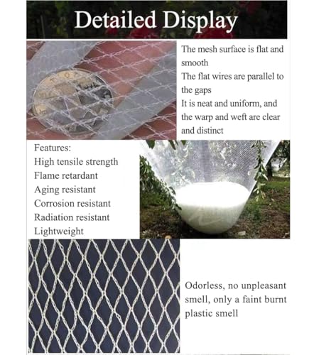 Garden Anti-Hail Netting for Veg Patch, 0.5cm Fine Insect Mesh for Plant Protection Pond Fruit Cage Flowers and Row Crops, Reusable, Various Sizes(4x20m) - size: 4x20m