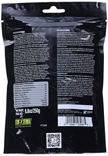 Exo Terra Dragon Grub Adult 8.8 oz – High-Protein Bearded Dragon Food with Black Soldier Fly Larvae – Nutrient-Rich, Insect-Based Pellets for Insect-Eating Reptiles, Supports Bone & Digestive Health