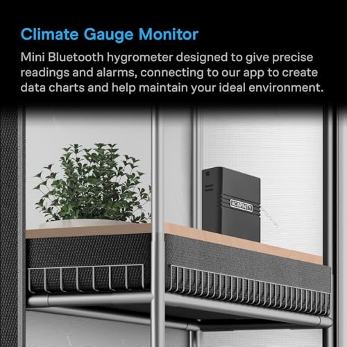 AC Infinity Mini Temperature Humidity Smart Hygrometer A2 Bluetooth App Monitor, Climate Gauge Thermometer for Basements, Guitar Rooms, Grow Tents, and Greenhouses - style: Integrated Sensor, Compact