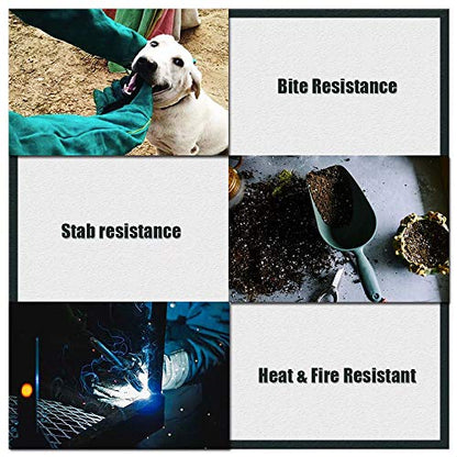 YBB Animal Handling Anti-bite/Scratch Gloves for Dog Cat Bird Parrot Pet (Green) - color: Dark Green