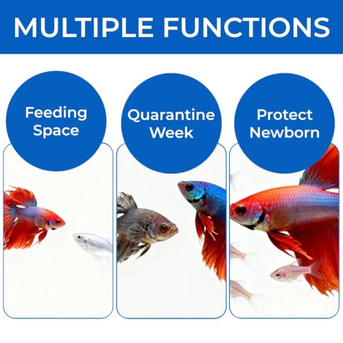 Breeder Box for Fish Tank, 2 Pieces, Floating | Plastic Aquarium Isolation Box, Mesh Fish Nursery Separator Tank Hatchery Incubator for Shrimp, Betta, Clownfish, Guppy