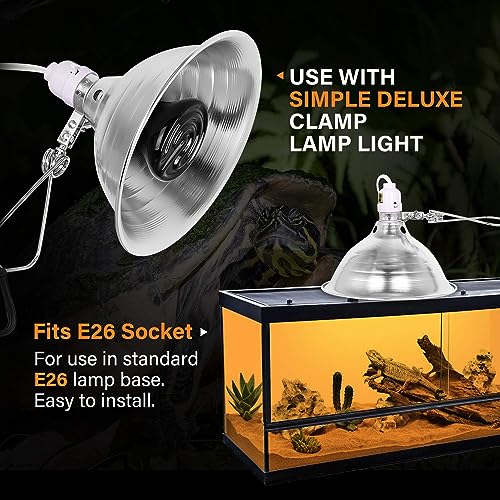 Simple Deluxe 25W/40W/50W/150W/250W Ceramic Heat Emitter Reptile Heat Lamp Bulb No Light Emitting Brooder Coop Heater for Amphibian Pet & Incubating Chicken, 25W(Mini), Black/2-Pack - size: 25 W, style: Mini 2-Pack