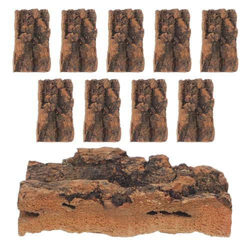 10pcs Natural Cork Bark Flats for Terrarium Background and Tank Flooring Decor, Easy Installation Bark Sheets with Enhanced Climbing Structure for Geckos and Reptiles