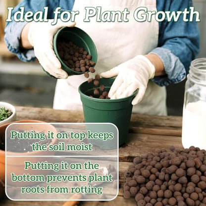 RAINFLOW Leca Clay Pebbles for Plants - 5mm-10mm Clay Balls for Plants Pebbles for Indoor Plant Hydroponic Growing Gardening Orchids Drainage Decoration Aquaponics Growing Terrarium 250g