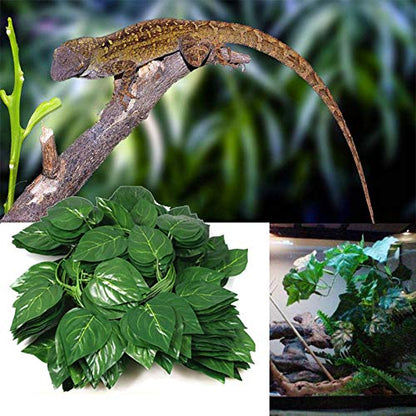 Hamiledyi Lizard Climbing Jungle Vines 9.8FT Bearded Dragon Tank Accessories Bendable Vine Artificial Branch Reptile Tank Habitat Decor for Gecko, Snakes,Chameleon,Bearded Dragon