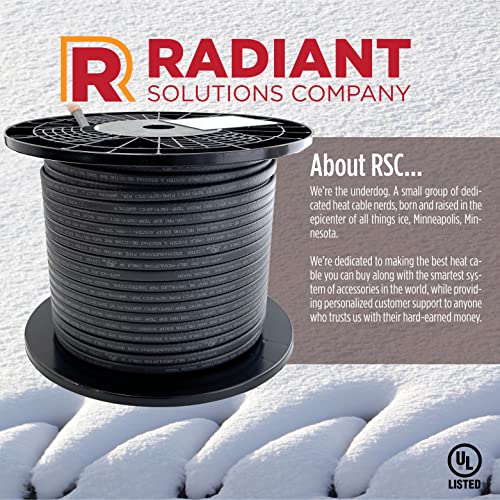 Radiant Solutions Company Heat Tape Pro - Self-Regulating Heat Cable - Long Term Ice Dam, Roofing, Gutter & Pipe Freeze Protection - 12 MM, 6 Watts Per Foot (250, 120 Volt) - style: 250 Feet