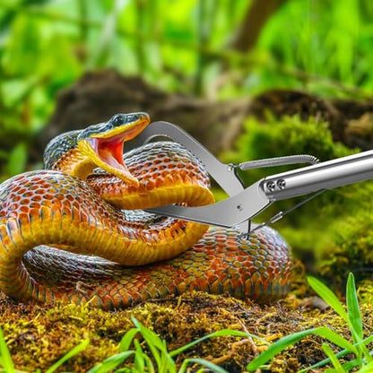 IC ICLOVER 60" Professional Snake Tongs, Extra Long Repitle Grabber Heavy Duty Rattle Snake Catcher Wide Jaw Handling Tool with Auto Lock, Non-Slip Grip Handle for Snake Moving Catching Transport