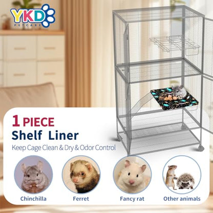 YKD Ferret Cage Liners for Ferret Nation & Critter Nation Cages | Waterproof Chinchilla Cage Accessories, Washable Bedding, for Ferrets, Chinchillas, Rats (Black, Shelf Liner) - size: Shelf Liner