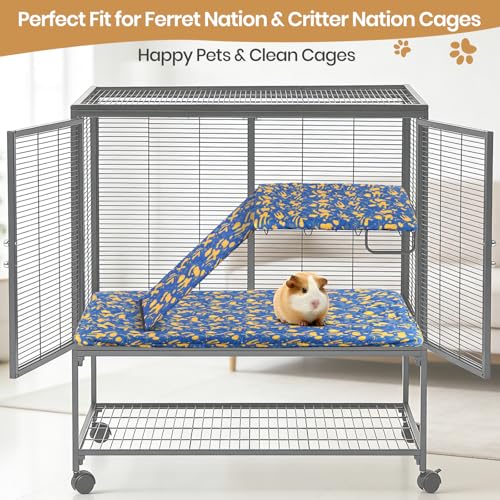Fitted Liners for Ferret Nation, Critter Nation Cage - Washable Liner for Ferrets, Chinchillas, Rats, Guinea Pig, Hedgehogs & Other Small Animals - Waterproof Cage Accessory (Single Unit Set) - size: Single Unit Set
