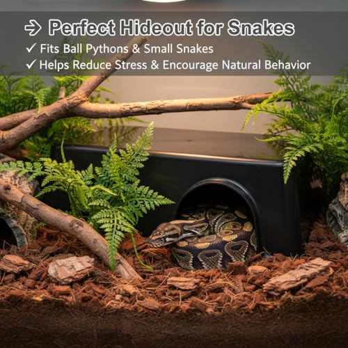 Reptile Hide Box Cave, XL 2 Pcs Snake Hide Feel Secure and Safe, Plastic Hideout for Leopard Gecko, Ball Python, Corn Snake, Lizard, Hamster & Hedgehog, Terrarium Shelter Habitat Accessories - size: XL 2 Pcs