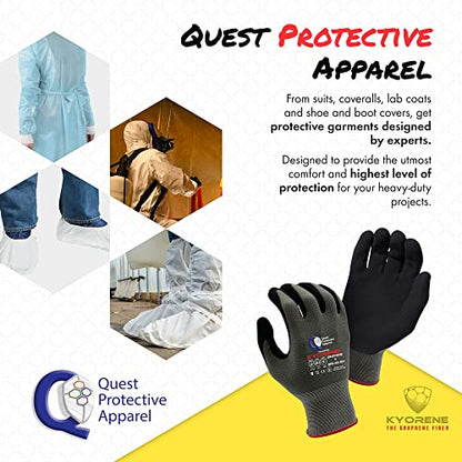 Quest Protective Apparel Cut Resistant Work Gloves (ANSI A1) – Lightweight Gloves for Gardening,DIY, Mechanical & General Handling – Breathable Grip Gloves for Men & Women – Small, Pack of 12 - size: Small, style: Pack of 12