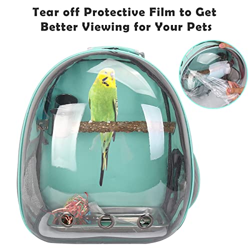 Bird Backpack, Bird Carrier Travel Cage with Perch, Portable Wildbird Carrier Bag, Parrot Parakeet Cockatiel Cage with Food Bowl & Stainless Steel Tray for Conures Budgie Canary Lovebirds Small Animal