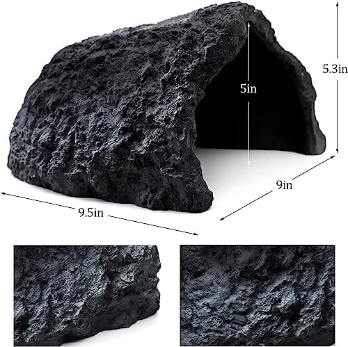 Reptile Rock Hide Cave Large Reptile Habitat Turtle Hideouts Cave for Lizards Bearded Dragon Leopard Gecko Snake Amphibians Fish