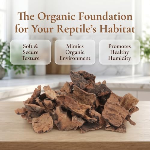 1 Set Reptile Bark Bedding: Natural Cork Bark for Reptiles - 0.57LBs Flat Wood Terrarium Substrate Supplies for Snake Spiders Bearded Dragons Hermit Crabs Geckos