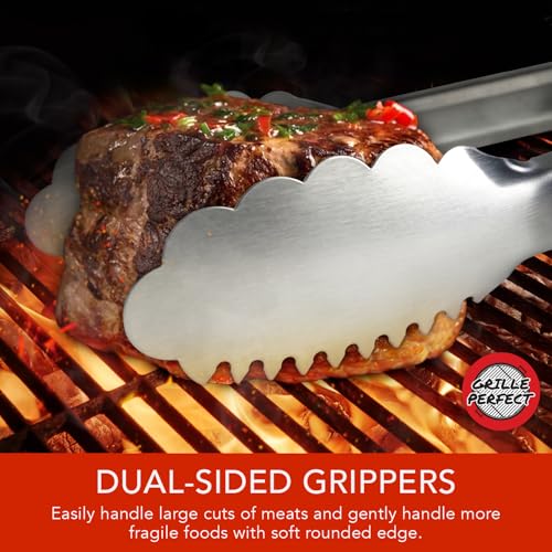 Grill Tongs 24-Inch Super Long Extra Heavy Duty for Grilling and Barbecue Heat Resistant Hand Grips Stainless Steel for BBQ Outdoor Kitchen and Cooking Hot Grilled Food - size: 24 Inches