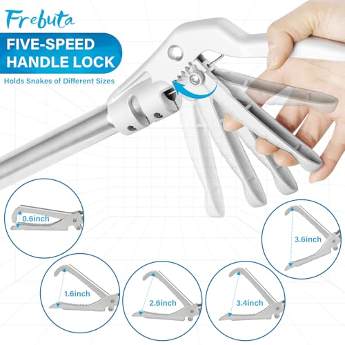 Snake Grabber Tool, 69" Snake Tongs Grabber for Rattlesnake Heavy Duty Professional Folding Snake Feeding Tongs Wide Jaw Snake Handling Tool Long Hndle Stainless Steel Tube Sponge Handle - color: BLUE
