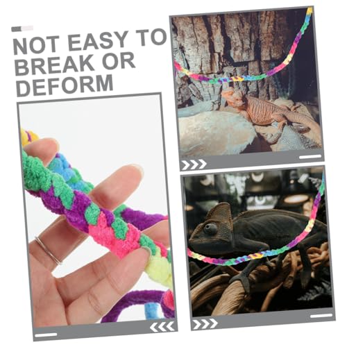 Toyvian 2pcs Decorative Reptile Rope Climbing Vines for Lizards Geckos and Snakes Durable Cotton Habitat Accessories for Reptile Terrarium Decoration