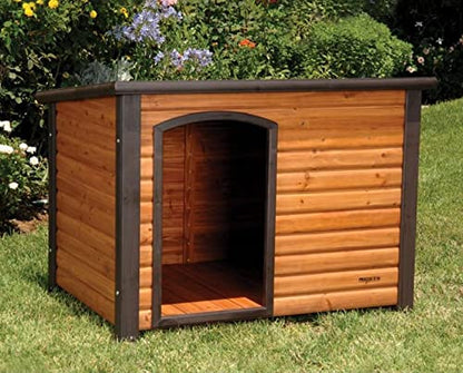 Petmate Precision Pet Weather-Resistant Log Cabin Dog House with Adjustable Feet, Natural Wood, Small - color: Walnut/Dark Brown, size: Small, style: Outdoor Log Cabin