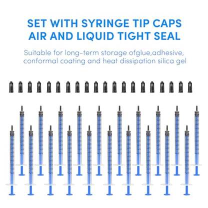 20 Pack 1ml Syringe with Cap for Liquid, 1cc Plastic Small Syringes with Cover for Pets Oral, Scientific Labs, Refilling, Oil or Glue Applicator, Measuring or Transfering Tiny Amount of Liquids, Non-Sterile, No Needle - size: 1ml Syringes with Cap-20pcs