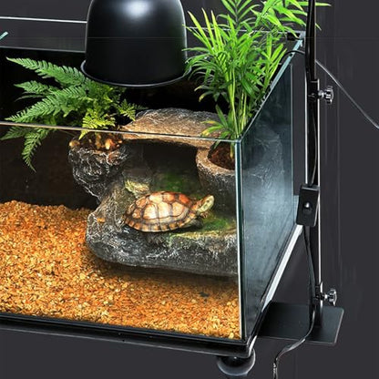 Adjustable Reptile Lamp Stand Floor Light Holder, Black 40 to 60Cm Heat Lamp Stand with Single Hook for Reptile Amphibian Terrariums Tortoise