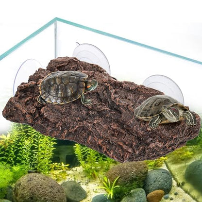 ZENFUN Turtle Basking Platform, Fish Tank Aquarium Tortoise Climbing Platform with 3 Suction Cups, Baby Tortoise Resting Terrace, Climbing Ramp Shale Reptiles Dock for Terrapins, Frogs