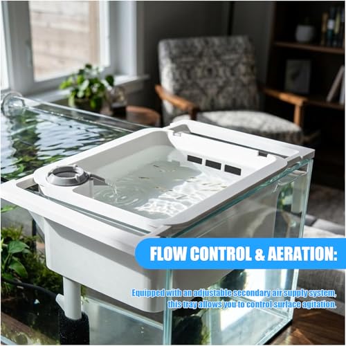 Aquarium Fry Tray & Breeding Box Kit, Adjustable 3D-Printed Breeding Tray (9"-13.5") with Foam Filtration, Safe Enclosure for Newborn Fish Fry, Fits 10-20 Gallon Fish Tanks