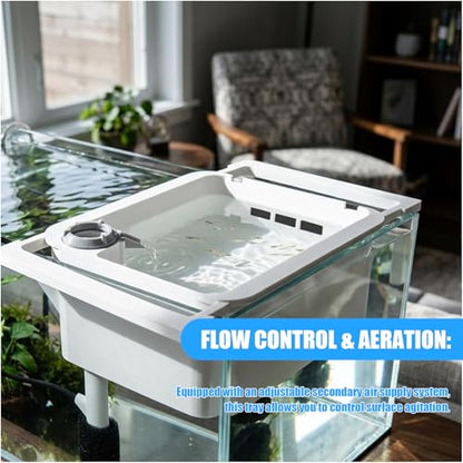 Aquarium Fry Tray & Breeding Box Kit, Adjustable 3D-Printed Breeding Tray (9"-13.5") with Foam Filtration, Safe Enclosure for Newborn Fish Fry, Fits 10-20 Gallon Fish Tanks