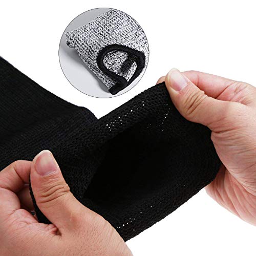 5 Pairs Protective Arm Sleeves, Level 5 Protection Cut Resistant Sleeve with Thumb Hole (Black) - color: 5 Pairs Cut Sleeves