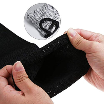 5 Pairs Protective Arm Sleeves, Level 5 Protection Cut Resistant Sleeve with Thumb Hole (Black) - color: 5 Pairs Cut Sleeves