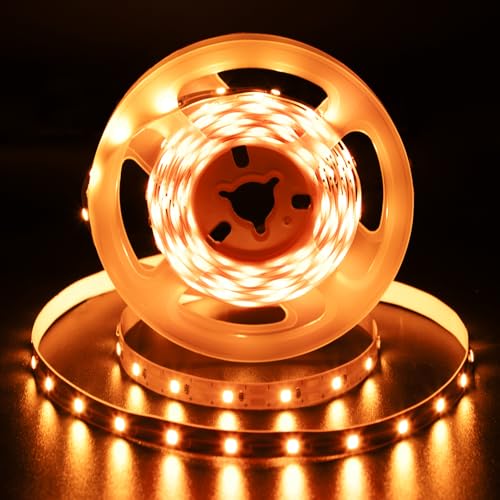echosari Strip Lights USB 5V, 9.8Ft 180 LED Strip Lights Cuttable 2835 SMD Super Bright with Self-Adhesive DIY for Cabinet Photo Frames Desks Monitor Shelves Decor (Orange) - color: Orange