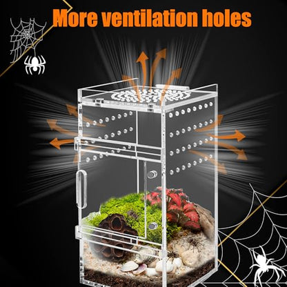 Acrylic Jumping Spider Enclosure Tarantula Enclosure, Full Transparency Spider Enclosure Spider Terrarium Jumping Spider Habitat, Insect Terrarium Bug Enclosure, Arboreal Tarantula Enclosure