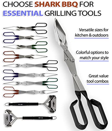 Grill Tongs - 17 inch Black. Professional steak grilling utensil. Long reach Barbeque Grilling Tongs. Ideal for steak, fish, burger, and sausage - color: Black Steak Tongs