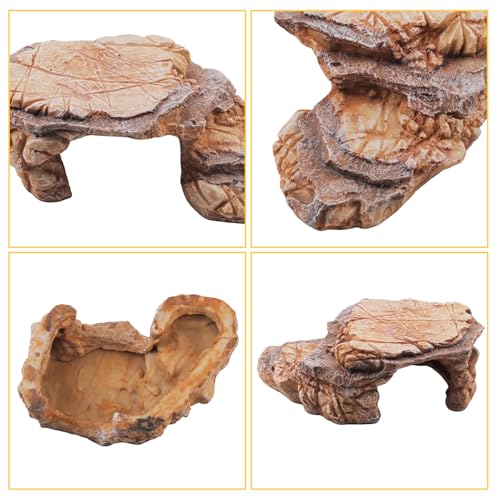Turtle Basking Climbing Platform Resin Basking Platform for Turtles Aquarium Fish Tank Ornament Reptile Climbing Ramp Decorations Tortoise, Gecko and Beard Dragon