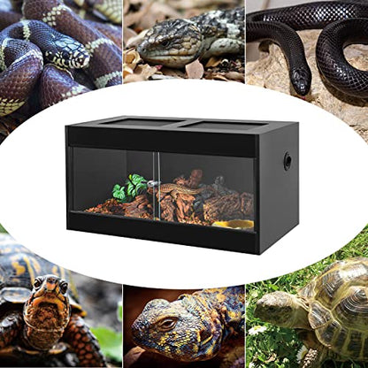 50 Gallon Reptile Enclosure, 36" x 18" x 18" Wooden Reptile Terrarium with Double Hinge Sliding Doors & Top Screen Ventilation, Better Heat Preservation, Suitable for Bearded Dragon Gecko Ball Python