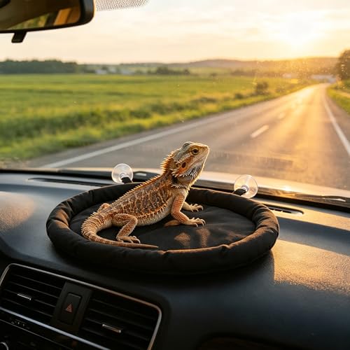 Bearded Dragon Bed Reptile Hammock, Small Animal Sleeping Pad with Suction Cup for Car Window, Washable Lizard Lounger Terrarium Resting Spot for Leopard Gecko, Guinea Pig, Hamster, Dwarf Rabbi