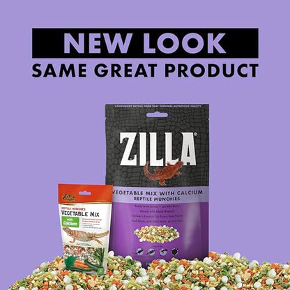 Zilla Reptile Food Munchies Vegetable Mix With Calcium, 4-Ounce