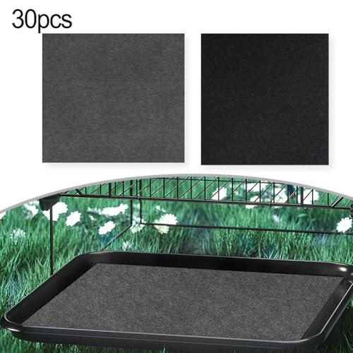 Disposable Bird Cage Liners 30 Pack 20x18 in Thick Felt Pads for Parrot, Parakeet, Conure and Small Animals, Precut Odorless Mesh Design for Easy Cage Cleaning(black) - color: black