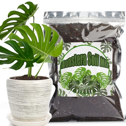 Doter Monstera Potting Soil 2qt - Premium Tropical Blend with Rapid Drainage for Growing and Repotting Monstera Deliciosa (Split-Leaf Philodendron) and Swiss Cheese Plants - size: 2qt