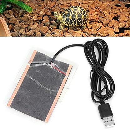 Heat Pad For Reptiles, 5W Portable Heating Pad Carbon Fiber Reptile Heating Pad 45˚C USB Heating Film Heat Mat For Reptiles Low Power Heat Pad For Home Outdoors Daily Use