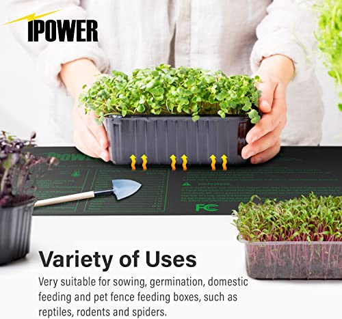 iPower 48” x 20.75” Seeding Heat Mat Upgraded Carbon Film Indoor Warm Hydroponic Plant Germination Starting Pad Durable Waterproof, 48" x 20.75", Black - size: 48" x 20.75", style: 1 Pack