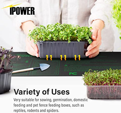 iPower 48” x 20.75” Seeding Heat Mat Upgraded Carbon Film Indoor Warm Hydroponic Plant Germination Starting Pad Durable Waterproof, 48" x 20.75", Black - size: 48" x 20.75", style: 1 Pack
