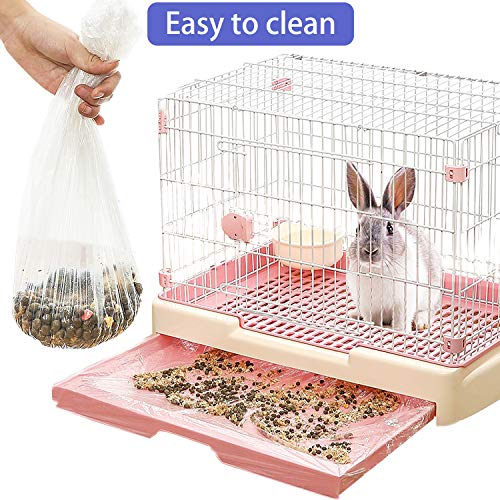 upcessory 50 pcs Disposable Cage Liners, Clear Plastic Rabbit Cage Liner Bag, Universal Toilet Film for Bunny, Hamster, Totoro, Hedgehog, Guinea Pig and Small Animals. - size: 50 count