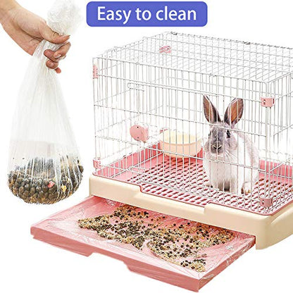 upcessory 50 pcs Disposable Cage Liners, Clear Plastic Rabbit Cage Liner Bag, Universal Toilet Film for Bunny, Hamster, Totoro, Hedgehog, Guinea Pig and Small Animals. - size: 50 count